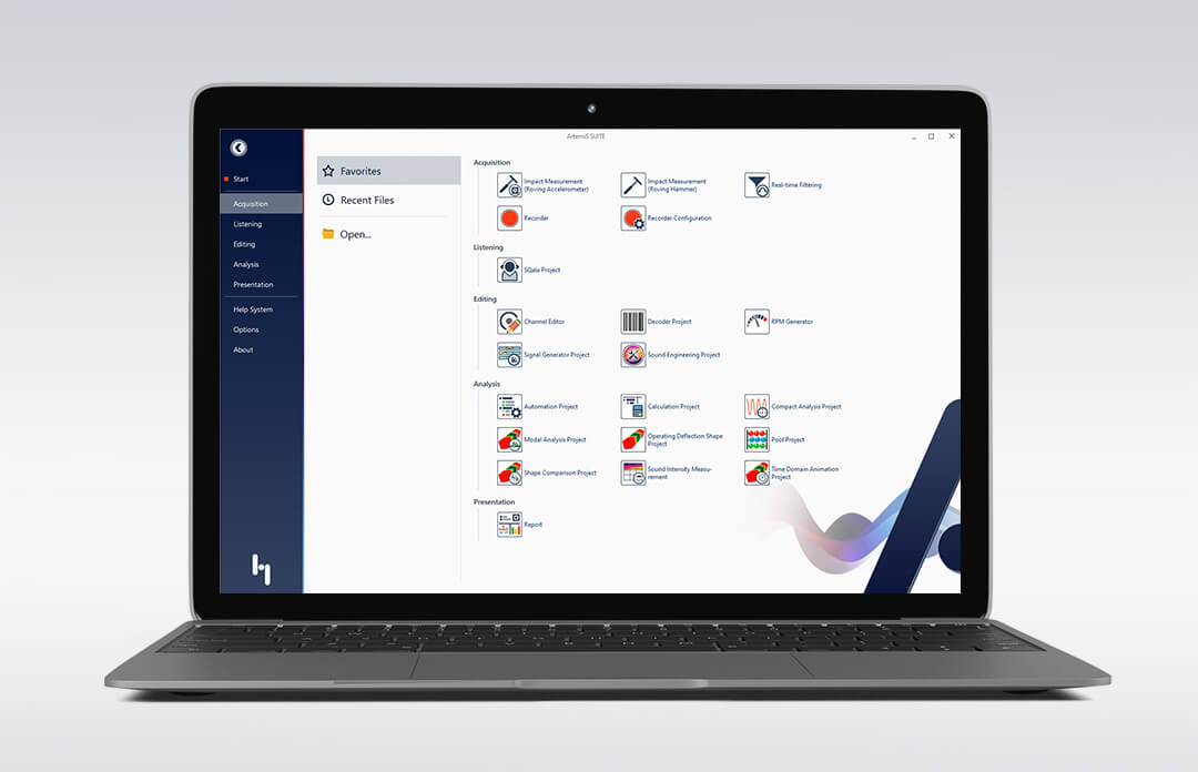 ArtemiS SUITE – Software platform, Interface