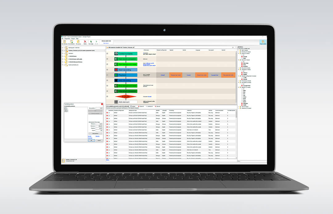 Testing voice recognition systems with VoCAS on laptop